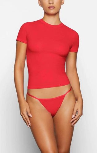 SKIMS Ruby/Red Fits Everybody T-Shirt Red Size L - $40 - From chloe