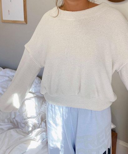 Free People Beach Happy Pullover White 
