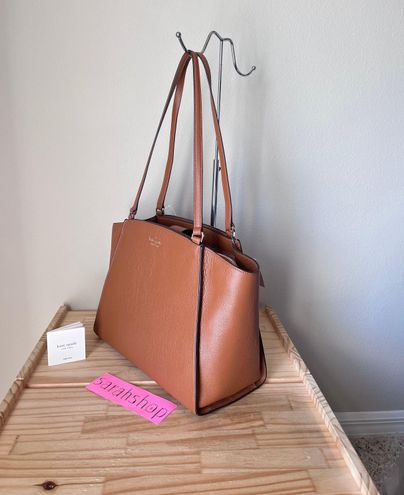 Kate Spade Brim Leather Tote with Detachable Laptop Sleeve Warm