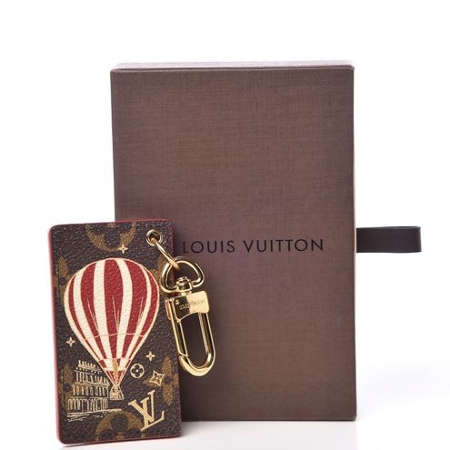 Auth LOUIS VUITTON Monogram ilustre air balloon Key Holder Bag Charm  Brown/Red+