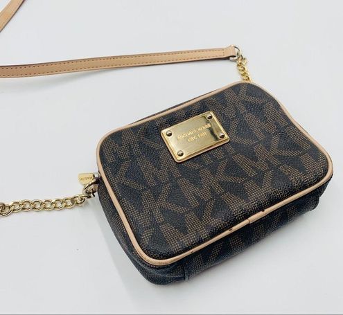 Michael Kors Jet Set Crossbody Mini Brown Logo Monogram - $67 - From Megan