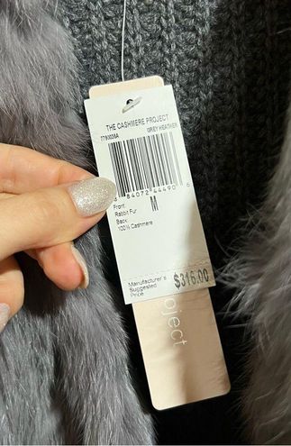 NWT The Cashmere Project gray rabbit fur cashmere vest Size M - $88 New  With Tags - From Maria
