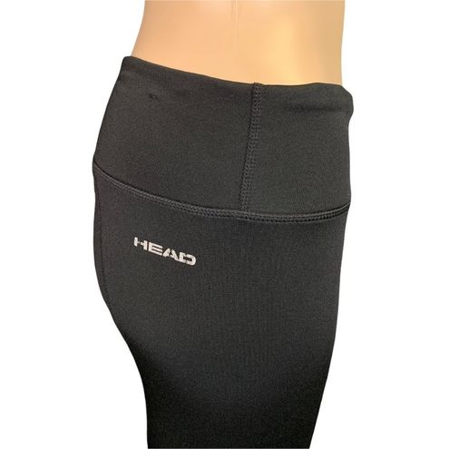 Head Womens Slim Ankle Fit Athletic Workout Running Tights Black