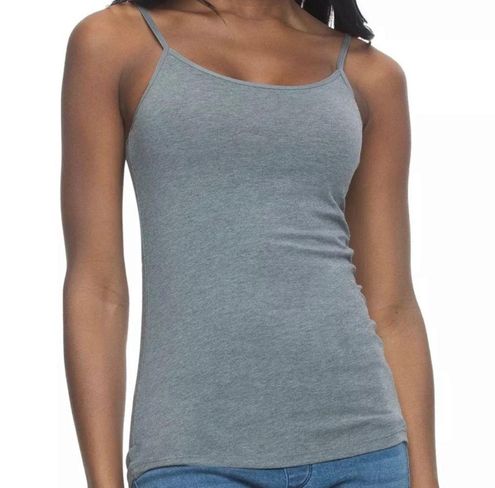 Felina Grey Cotton Stretch Camisole C2896R Scoop Neck Adjustable Strap Size  M Gray Size M - $15 - From Noelle