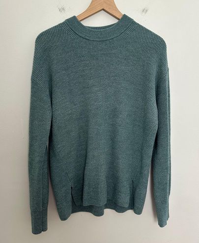 Lululemon Merino Wool-Blend Ribbed Crewneck Sweater - Heathered Tidewater  Teal - lulu fanatics