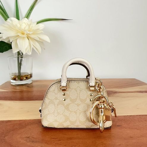 Coach Outlet Mini Katy Satchel Bag Charm In Signature Canvas in