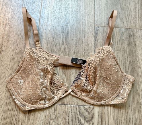 Victoria's Secret Nude Lace Unpadded Bra Size 34B Tan - $28 - From Tinnie