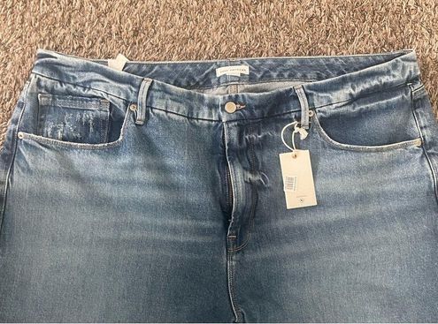 Good American Good Icon Natural Fray Hem in Indigo261 jeans. NWT