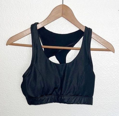 Scorpio Sol Black Shiny Open Back Sports Bra Size M - $18 - From Odelia