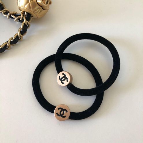 Chanel Rare VIP Gift Hair Tie Set Of 2 Black - $51 New With Tags
