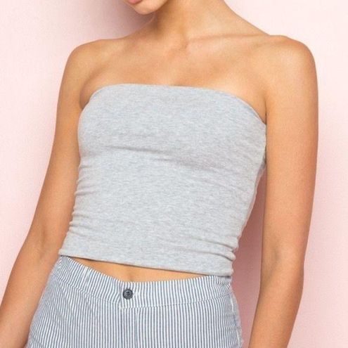 Brandy Melville, Tops, Brandy Melville Grey Jenny Tube Top