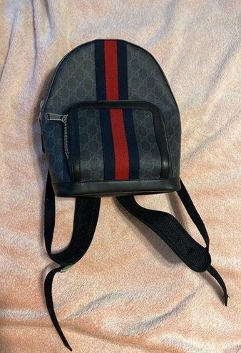 GUCCI GG Supreme Monogram Web Small Day Backpack Grey Black –  Debsluxurycloset