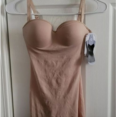 NWT Heavenly Secrets Shapewear Firm Control Slip Pushup Pad Nude