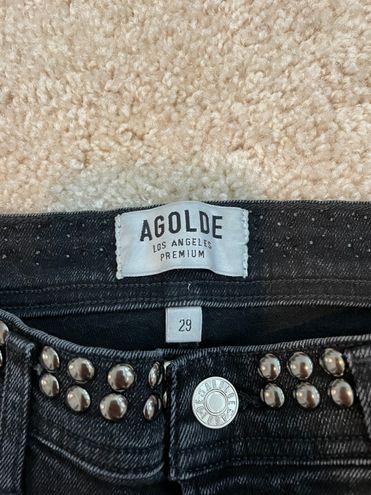 AGOLDE Black Roxanne Studded Skinny Jeans Size 29 75 From Riley