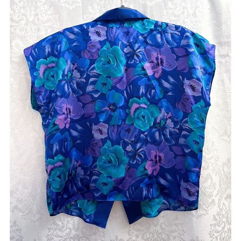 Cacique Lingerie Women's NWT Floral Print Button Up Pajama Top Size M Satin  New Size M - $19 New With Tags - From The Thrifty