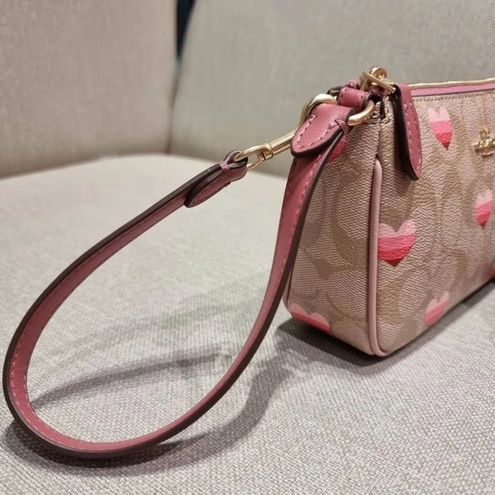 Coach Nolita 19 In Signature Canvas With Stripe Heart Print