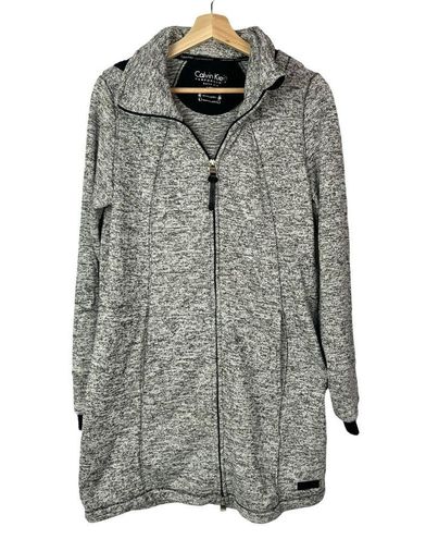 Calvin Klein Marled Hooded Performance Jacket in Gray