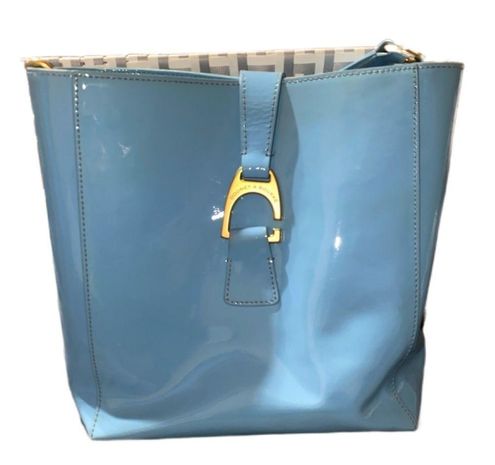 Dooney Bourke Blue Patent Leather Lana Hobo Shoulder Bag 72