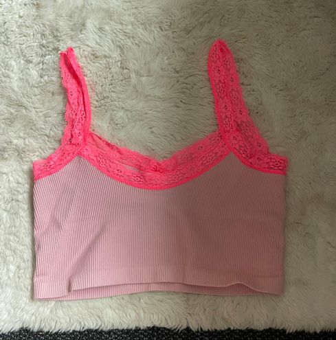 Out From Under So Sweet Lace Seamless Soft Bra Top Pink Size XL