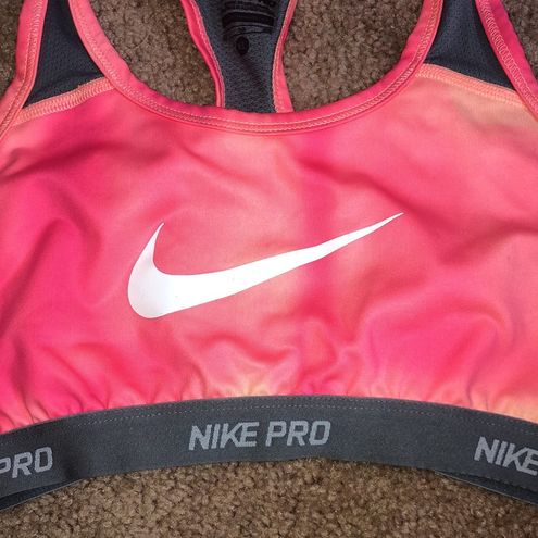 Nike pro sports bra size XL pink and gray in color athletic bra workout bra  - $23 - From Paydin