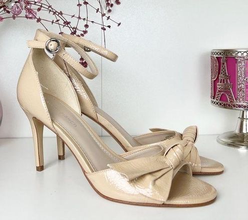 Marc Fisher NWOT Brodie Ankle Strap Buckle Knotted Nude Heels Size