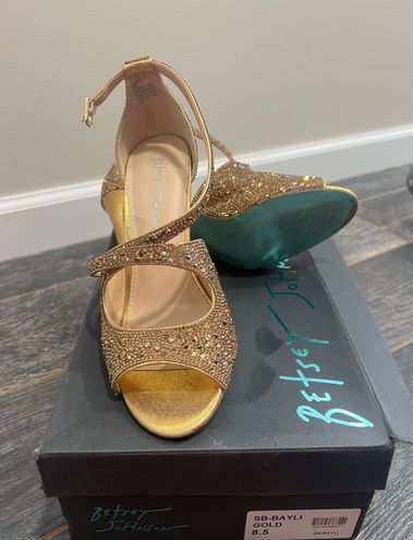 Betsey Johnson AS BAYLI Gold Rhinestone Embellished Betsy Johnson