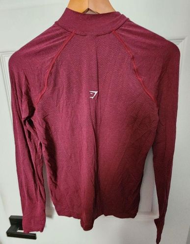 NWOT Gymshark Vital Seamless 2.0 1/2 Zip Pullover - Baked Maroon