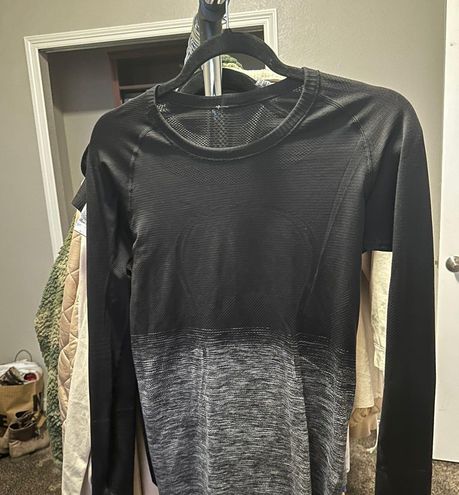 Lululemon Swiftly Tech Long Sleeve - Black Gray Ombré Size 8