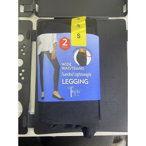 Felina Ladies' Small Black Wide Waistband Sueded Lightweight Leggings 2 Pack  - $21 New With Tags - From Kim