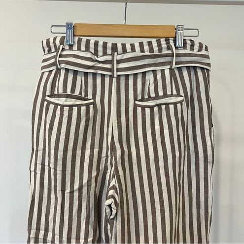 Madewell + Striped Linen-Blend Paperbag Pants