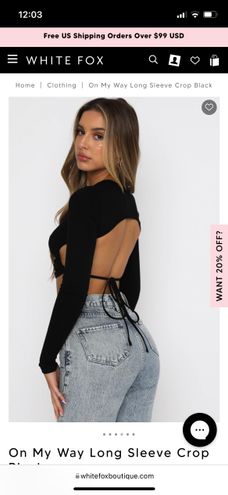 On My Way Long Sleeve Crop Black