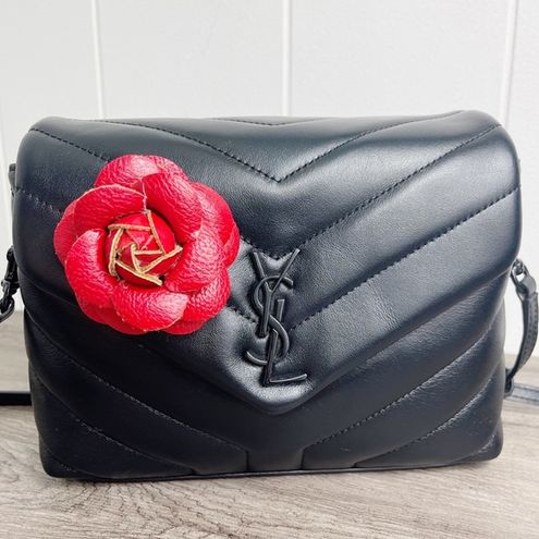 Leather Flower Purse Charm 