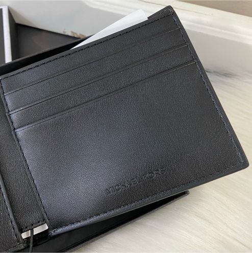 MICHAEL KORS Black Jet Set L-Fold w/ ID Bi-Fold Leather Wallet