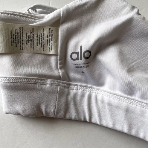 Alo Yoga Bra Womens Large White Interlace Sports Activewear - $23 - From  Kristen