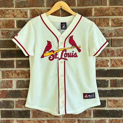 Women's St. Louis Cardinals #4 Yadier Molina Authentic White/Pink