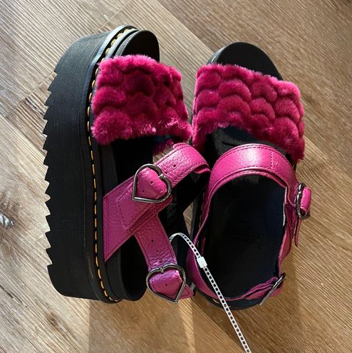 Dr martens voss fluffy clearance pink sandals