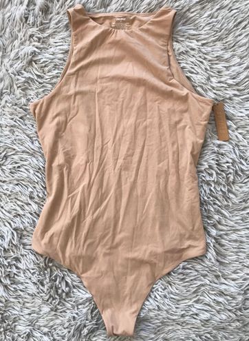 Skims Fits Everybody High Neck Bodysuit In Clay