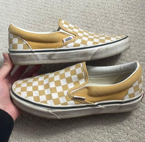 Vans Yellow Checkered Slip Ons Size 8.5 - $31 (52% Off Retail) - From Emily