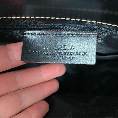 Arcadia Genuine Patent Leather Bag Made In Italy black