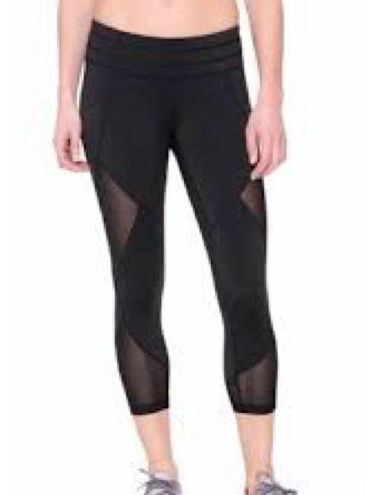 Athleta mesh sonar crop black leggings size medium - $29 - From