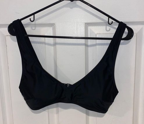 Aerie Voop Plunge Bikini Top Black Size L - $10 - From Alaina