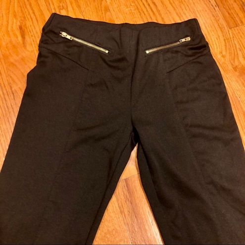 Ambiance black leggings pants with gold faux zippers size Small - $10 -  From Matina