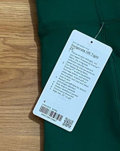 Lululemon Invigorate HR Tight 25” Everlux Size 4 Everglade Green