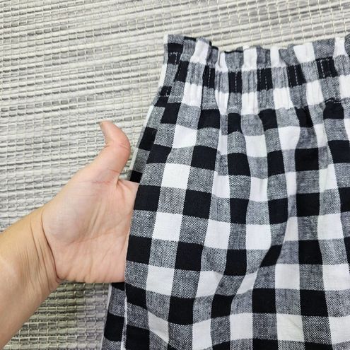 J.Crew Factory Plaid Skirt Scalloped hem black and white preppy Size 8 -  $28 - From Vanessa