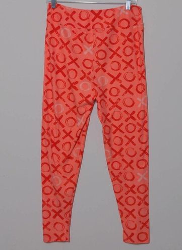 Lularoe OS One Size Leggings Valentine Red Pink White XOXO