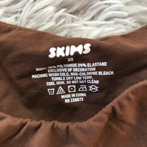 SKIMS FITS EVERYBODY HIGH NECK BODYSUIT IN COCOA XS