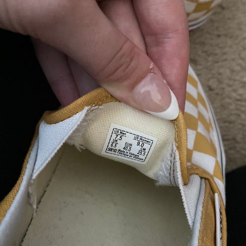 Vans Yellow Checkered Slip On Size 9 - $48 (20% Off Retail) - From liv