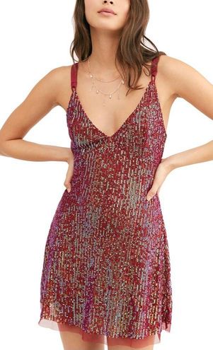 Free people red sequin dress Clearance