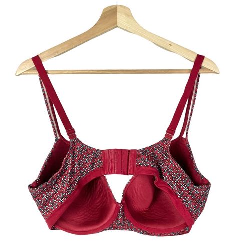 Victoria's Secret Body By Victoria Red Blue Printed Lined Demi Bra