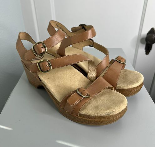 Dansko Sacha Brown Platform Sandals Size 40 US 9.5 10 52